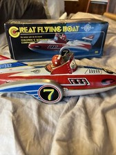 VINTAGE Chinese Great Flying Boat 1970s Tin Friction Toy w/ Original Box WORKING
