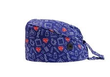 NEW HERO Navy Scrub Cap Doctor Nurse Bouffant Hat Adjustable Head Cover Button