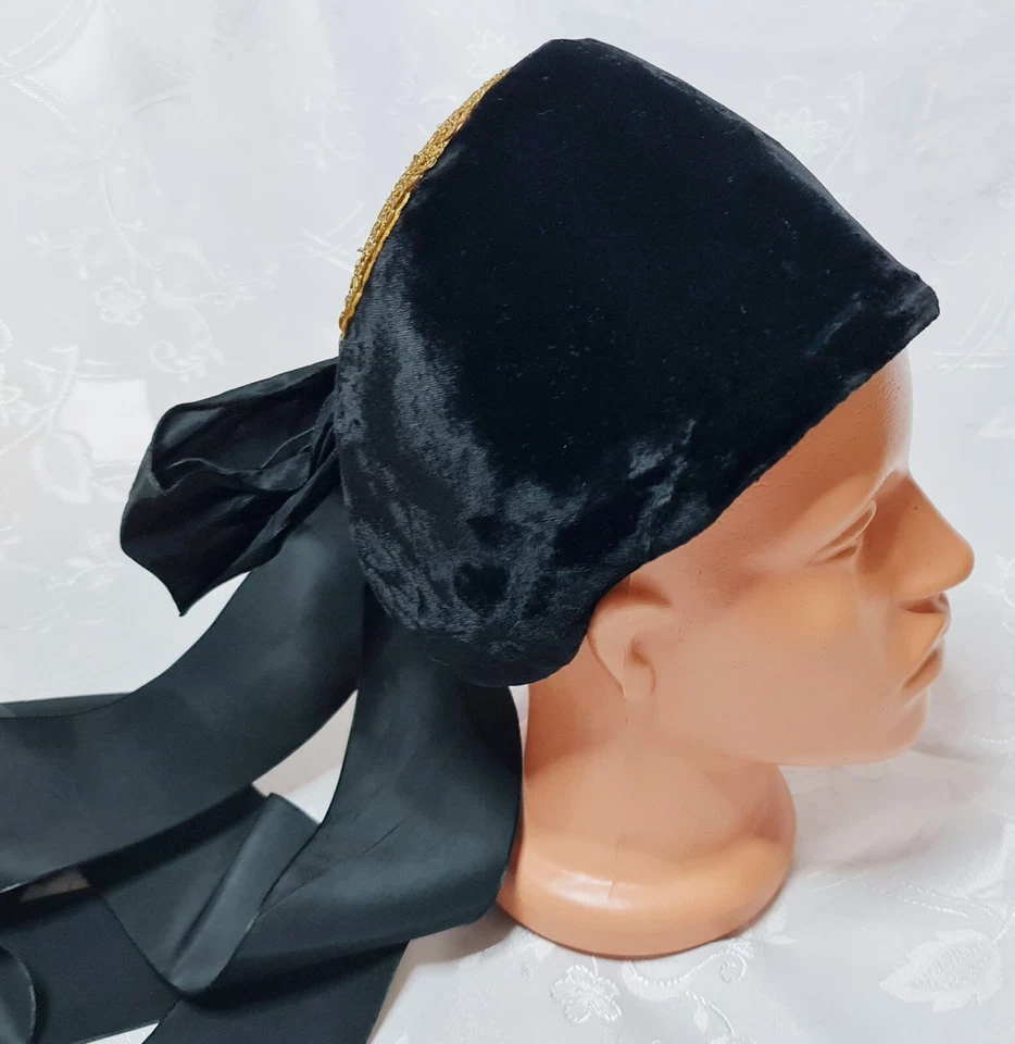 ANTIGUO AUTÉNTICO C19 AUSTRIA TRACHTENHAUBE VICTORIANO ORO BORDADO SOMBRERO Foto 2 de 4