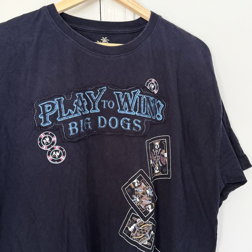 Mens XL Big Dogs Shirt Play To Win Card Games Casino Gaming Top