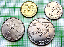 PORTUGAL 1982 LOT 4 COINS 1, 2.50, 5 & 25 ESCUDOS Roller Hockey Championship UNC