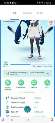 Pokemon Go (Stufe 35) Shiny Legendary Ultrabeast Necrozma ( 6 Shinys )