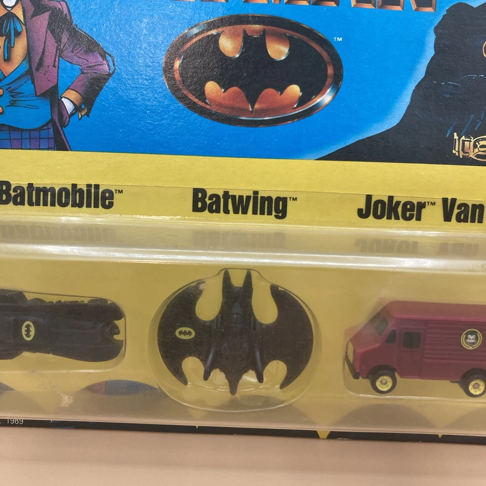1989 Batman Ertl Micro Diecast Vehicle Set Batmobile, Batwing, Joker Van Sealed - Image 3 of 4