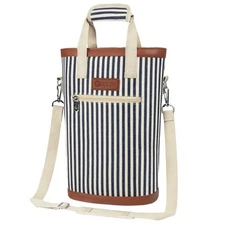 Wine Carrier Bag Insulated Two 2 Bottle Cooler Protection Carrying Tote Travel