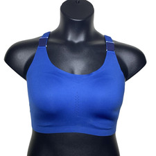 Brooks NWT 36E Dare Blue Ash Racerback 2.0 Sports Bra Wicking Adjustable