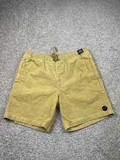 RVCA Shorts Mens Medium Yellow Escape Corduroy Elastic Waist Drawstring NEW