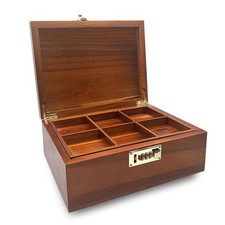 Large Wooden Box 100 Acacia Wood Storage Box with Hinged Lid Wood Box with C...