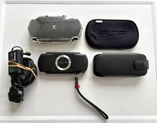 Sony PSP Black Handheld Console Bundle w/ Charger, Cases, Wrist Strap, Wi-Fi