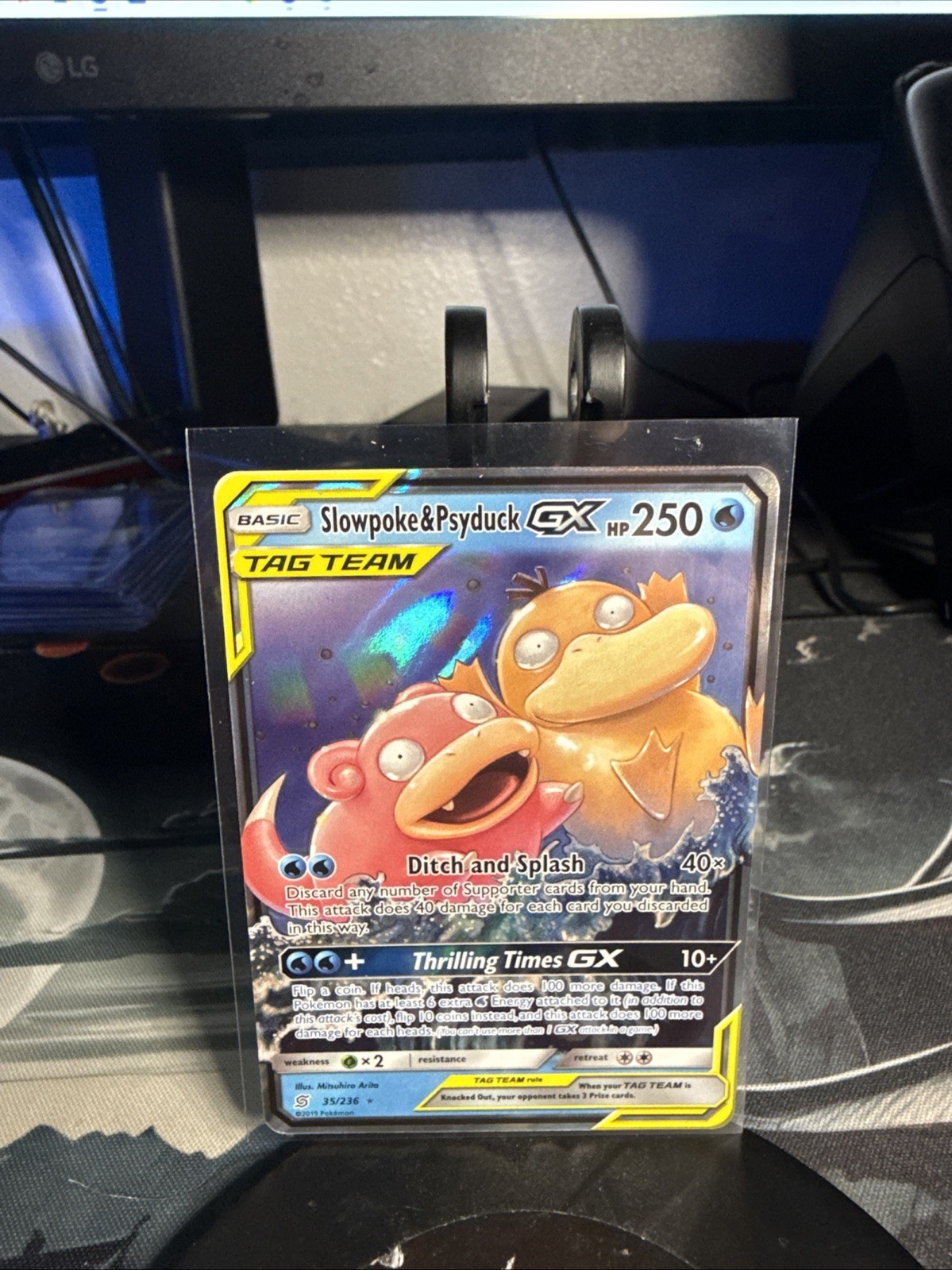 Slowpoke & Psyduck GX Holo Card 35/236 Tag Team Sm-Unified Minds Near Mint