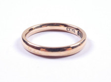 Rose gold wedding ring antique 9 carat gold London Size M 1/2