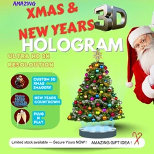 3D Hologram Display Christmas Tree Sign 45 cm 2K High Definition