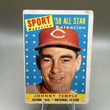 1958 JOHNNY TEMPLE TOPPS SPORTS MAGAZINE ALL STAR #478 