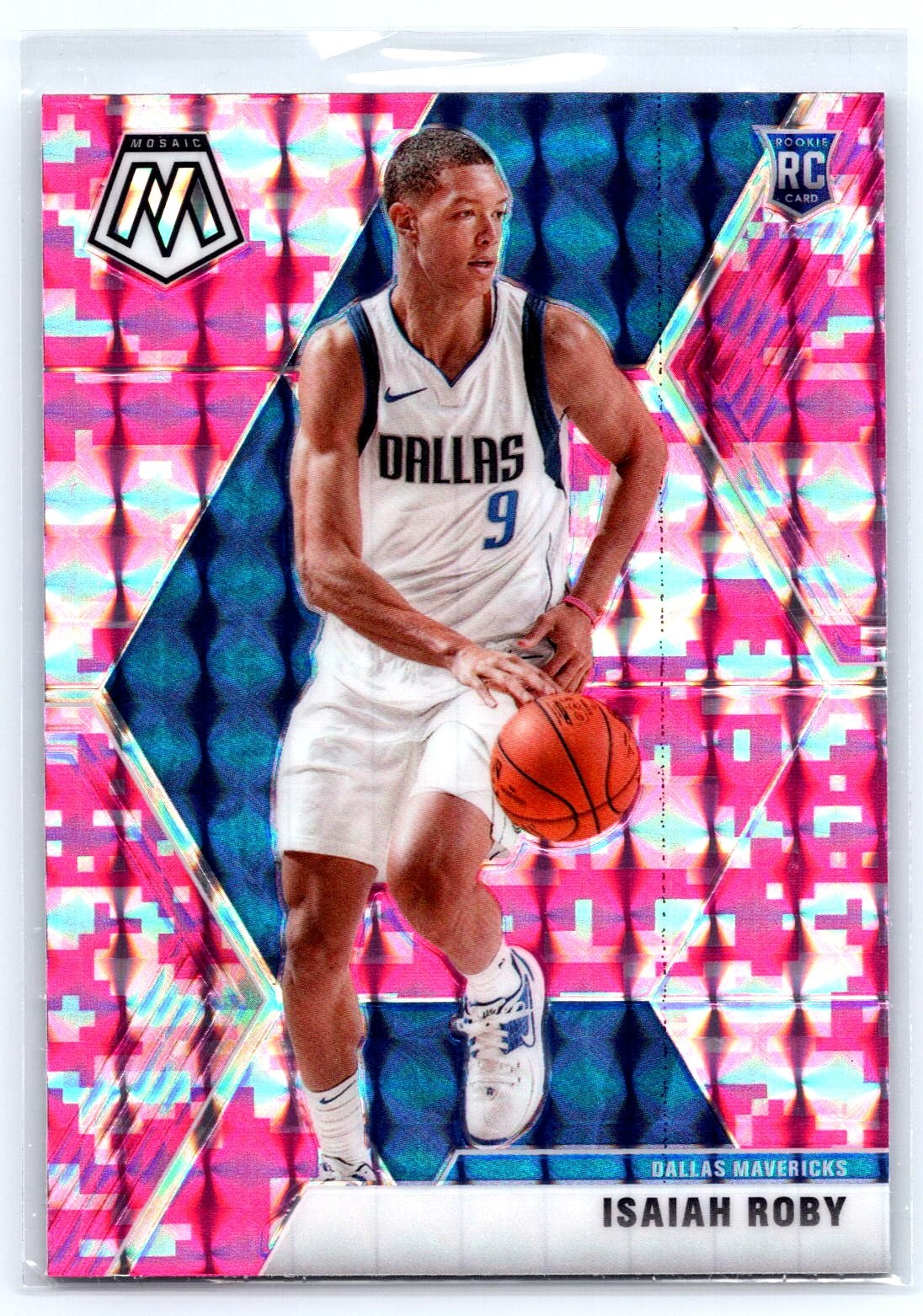 2019-20 Panini Mosaic #232 Isaiah Roby Camo Pink