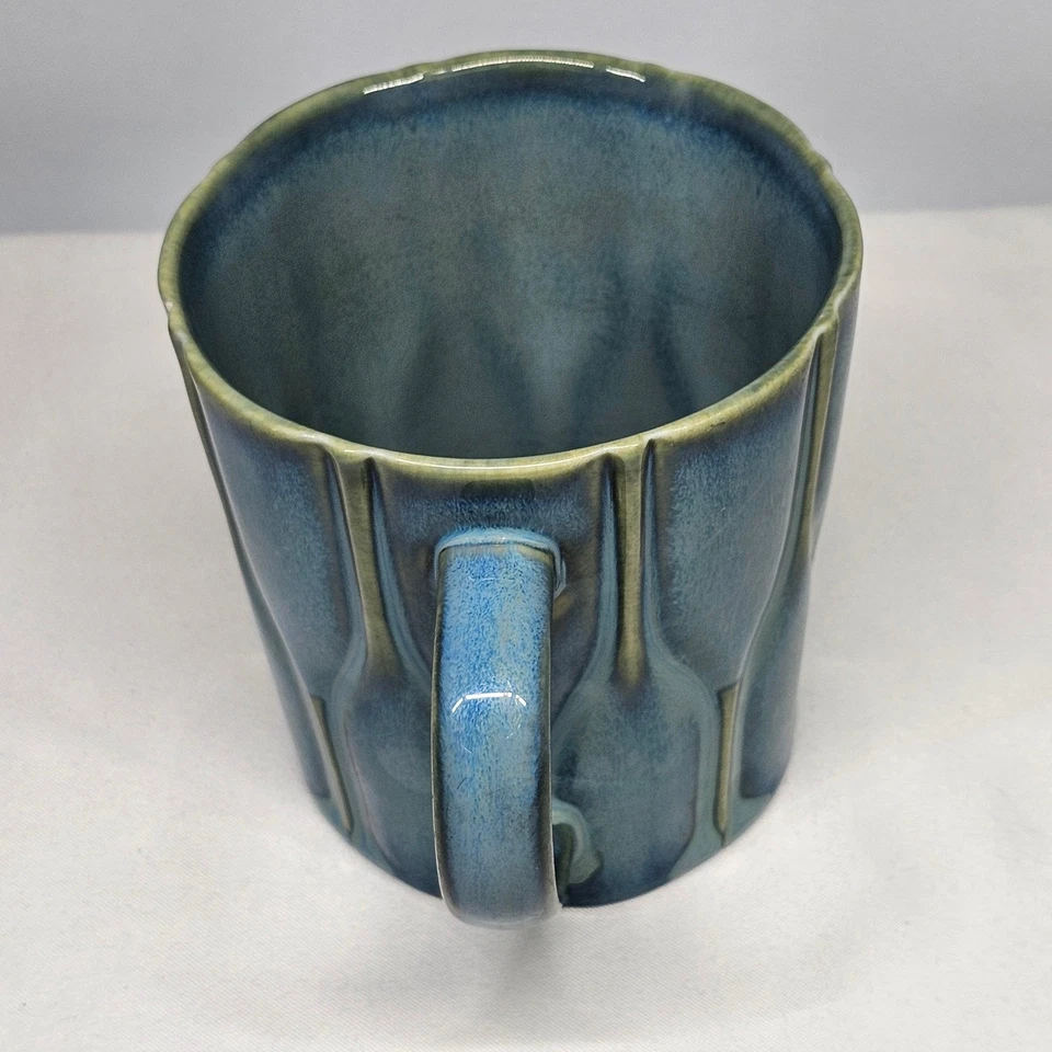 Taza de copa de vino esculpida azul porcelana hueso Starbucks café nueva 2010 Foto 4 de 4