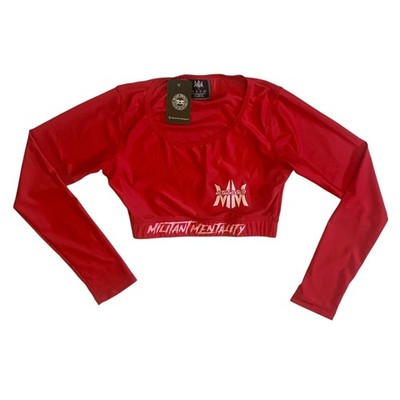 Militant Mentality Women's Size S Exercise Crop Running Gym Yoga T-Shirt NEW