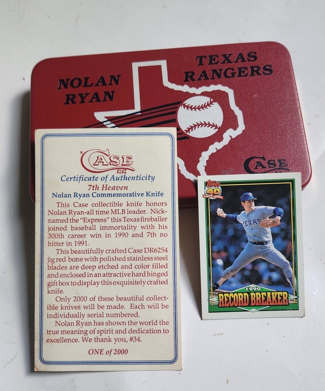 vtg Empty Case XX Pocket Knife Box Nolan Ryan 7th Heaven 