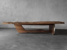 Japandi Style Live Edge  Low Coffee Table Walnut Handmade