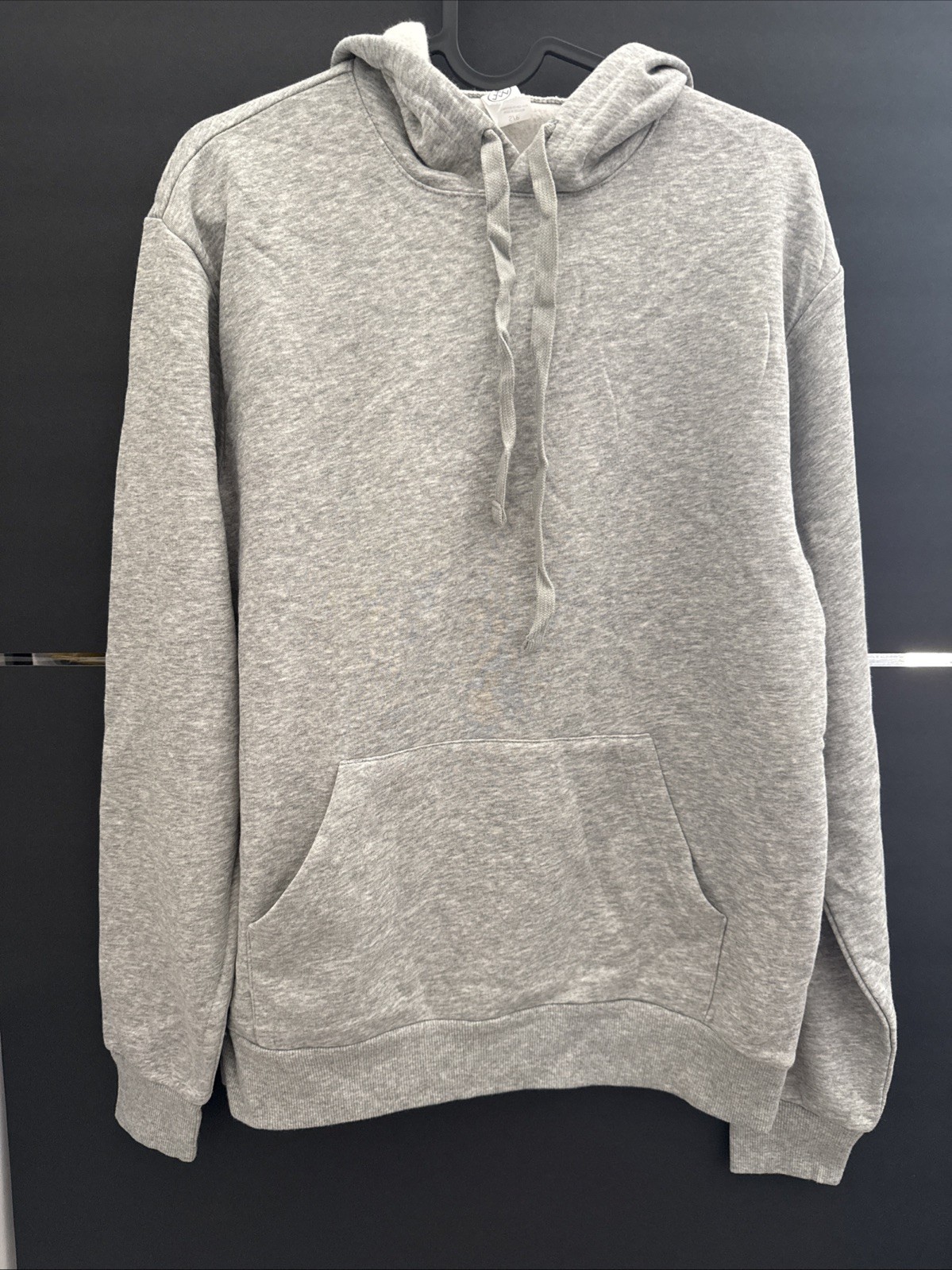 NEW Alternative Apparel Men's Fleece Crew Neck Hooded Sweatshirt Dark Gray