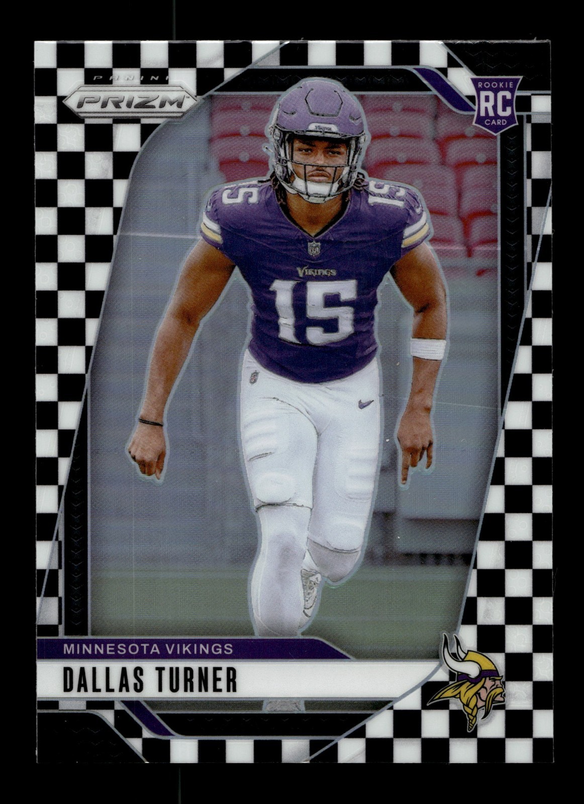 2024 Panini Prizm Black White Checker Prizm #324 Dallas Turner RC Rookie VIKINGS