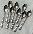 BIRKS REGENCY SILVER PLATE Demitasse Spoons Eight 4 1/8” LOUIS De FRANCE Lot