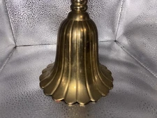 Vintage Scalloped Brass Bell Decorative School Church Dinner Bell