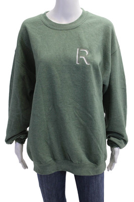Gildan Unisex Pullover Sweatshirt Green Crew Neck Long Sleeve Size S