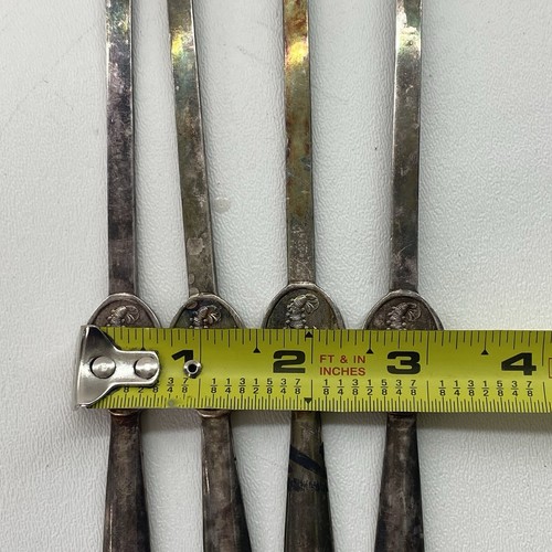 Vintage N.B. & F. Lot de 4 fourchettes à fruits de mer en argenterie crabe homard pick couverts - Photo 13/13