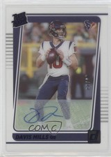 2021 Panini Clearly Donruss Rated Rookie Blue 66/99 Davis Mills #58 Auto 0ja4