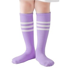 Kids Knee High Soccer Socks-Toddler Boys or 6-10 Years 1 Pack Purple White