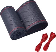 Leather Car Steering Wheel Stitch On Wrap Cover DIY Sewing Breathable and Anti S