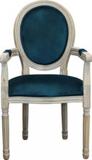 Poltrona Classica in Velluto 55x46x96 Blu Denver DecHome