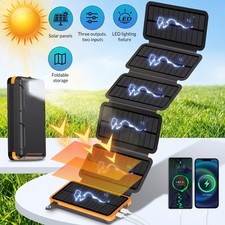 46800mAh Solar Power Bank Folding Solar Panel For Camping Mobile Phone Charger