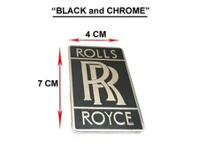 Vintage Rolls Royce Black and CHROME Color Car Radiator RR Logo Emblem Badge #