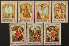 Equatorial Guinea: Mi. No. 347-353 "Easter 1974" from 1974, canceled