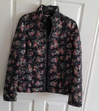 Ladies Cath Kidston Black Floral Lightweight Quilted Padded Jacket Size S