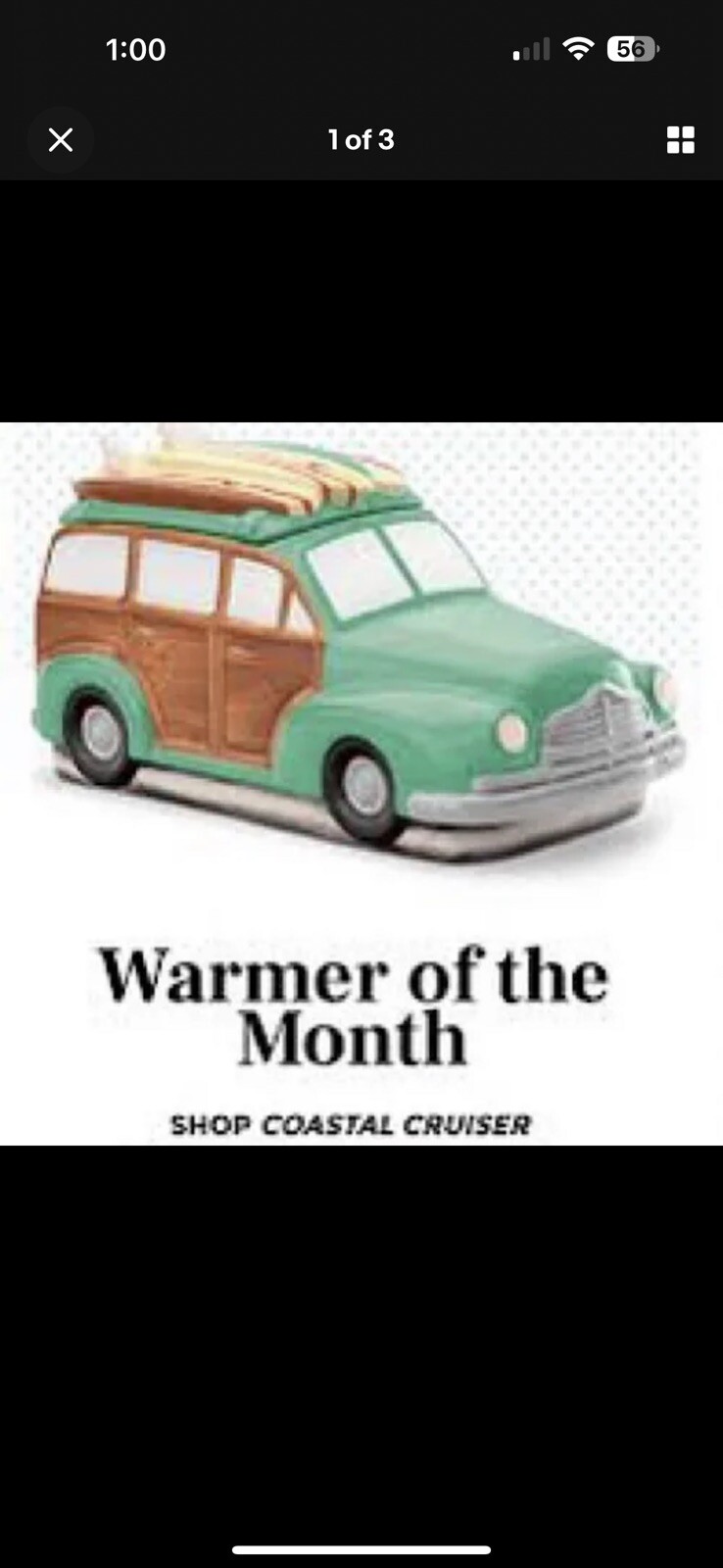 Scentsy Warmer COASTAL CRUISER Station Wagon Car Head Lights Beach NEW
