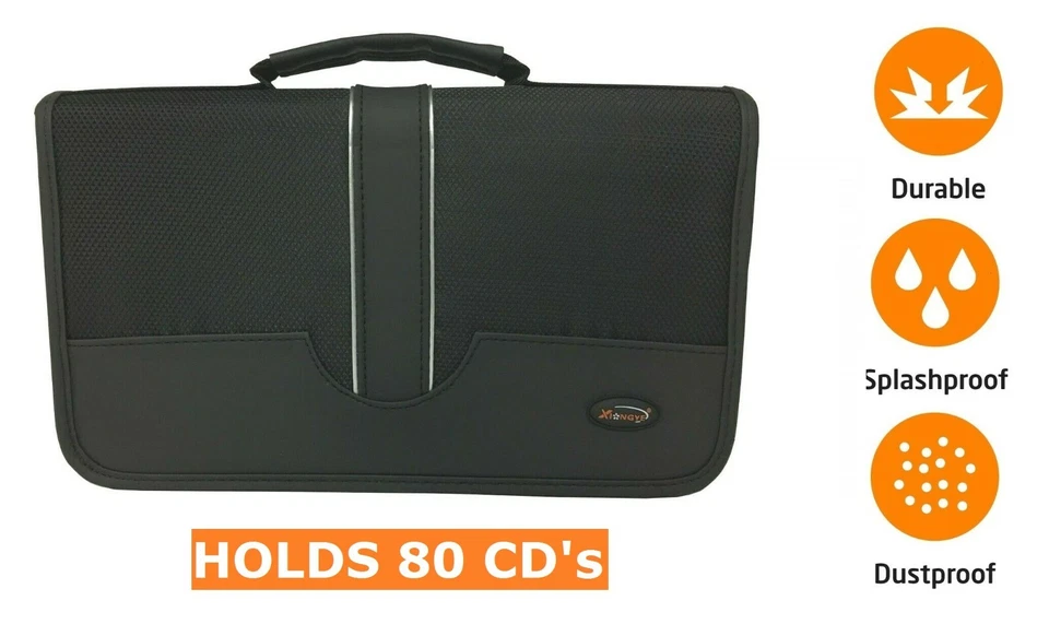 80 CD Case DVD Games Discs Storage Holder Organiser Sleeve Wallet Car Home BLACK - Image 3 of 4