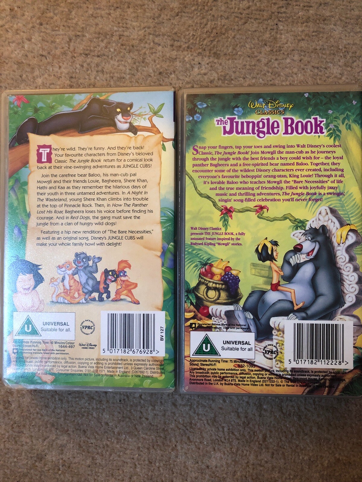 Disney Classics The Jungle Book And The Jungle Book Jungle Cubs Vhs
