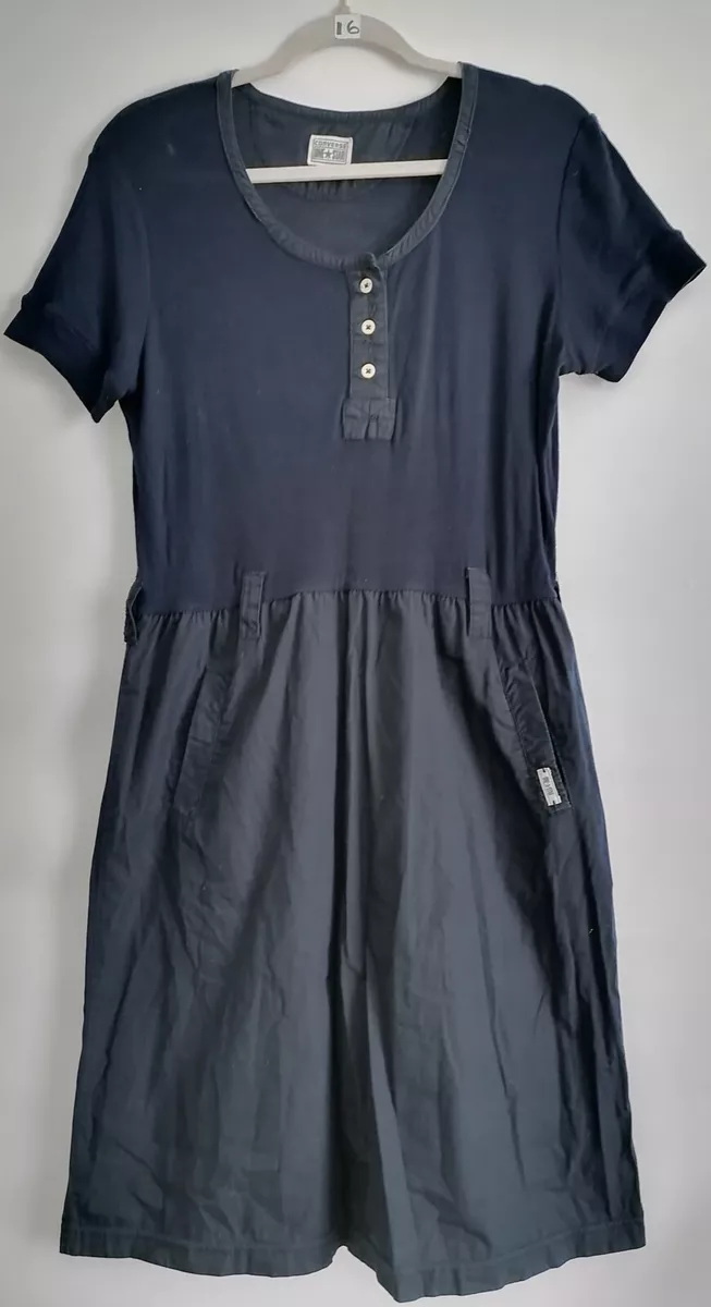 Converse One Star Women s Navy Blue Short Sleeve 3 Button Dress Size M