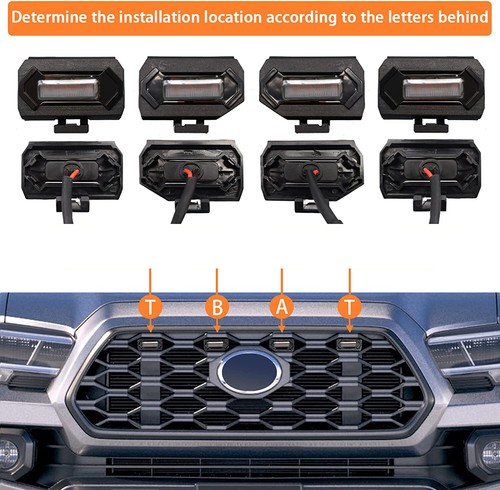 Smoked Amber LED Grille Light Kit For Toyota Tacoma TRD Off Road Sport 2020-2022 - Picture 8 of 12