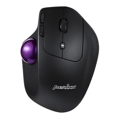 PERIMICE-720 Wireless Ergonomic Trackball Mouse with Adjustable Angle Black 1...