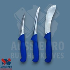 BUTCHER KNIFE MEAT PROCESSING SET 6" SKINNING KNIFE 5" & 6" BONING KNIVES