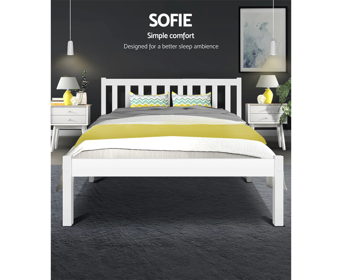 Bed Frame Single Double Queen Kingsingle Size Wooden SOFIE Timber Mattress  Base | eBay