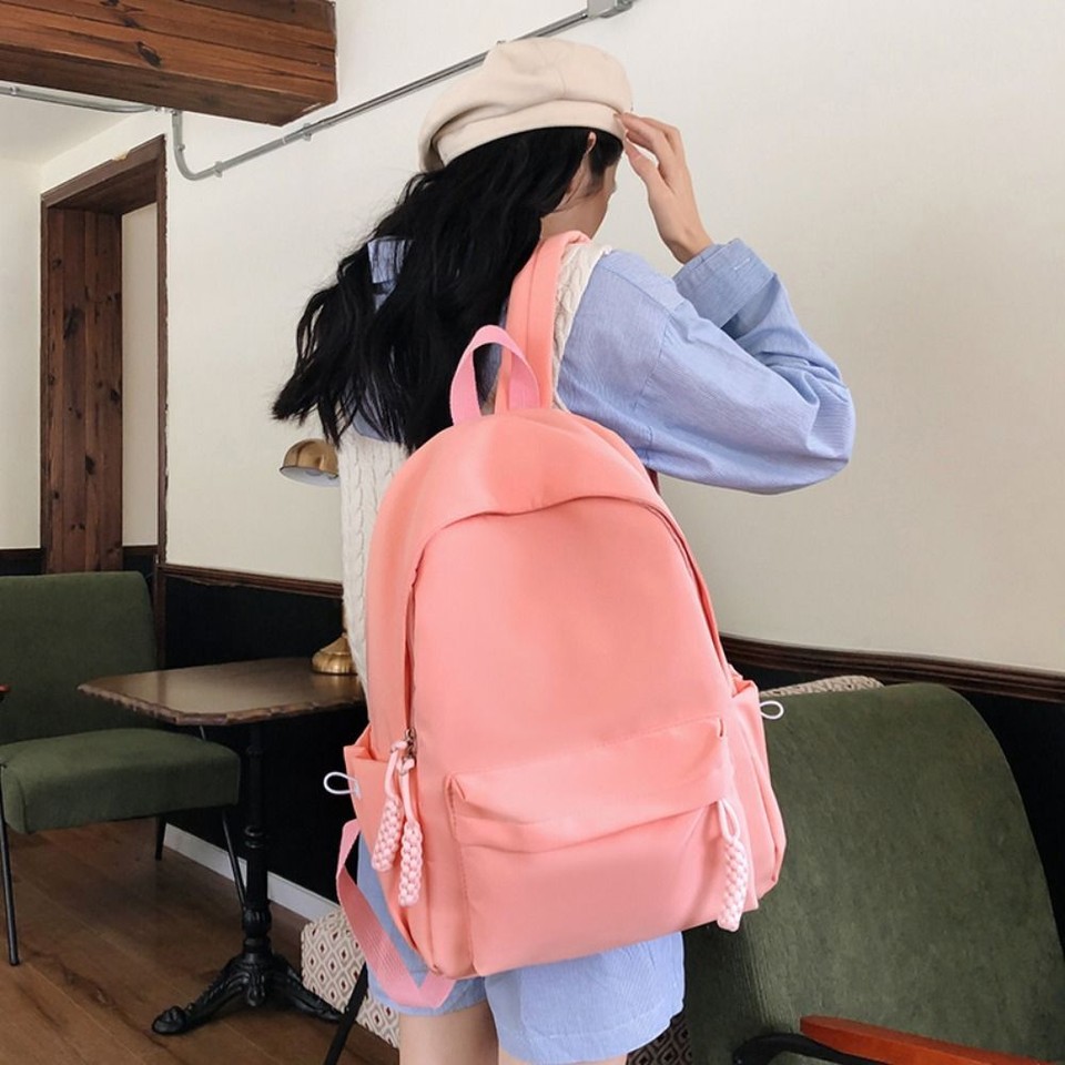 Waterproof Solid Color Backpack Casual Travel Luggage Backpack for