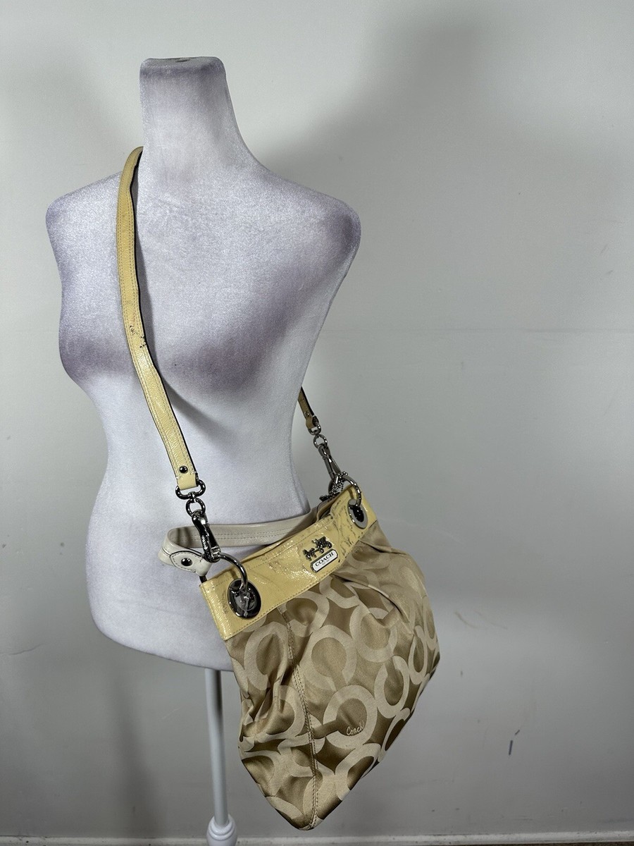 Coach Madison Op Art Signature C Tan Hobo Bag | eBay