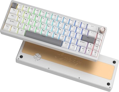SK65 Wireless Mechanical Gaming Keyboard  60 Percent Retro Creamy Silver A...