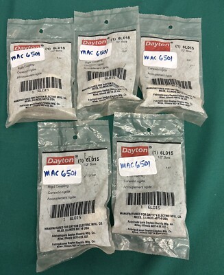 LOT OF 5 DAYTON 6L015 Rigid Shaft Coupling,Set Screw,1-1/2''