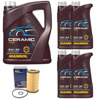 MotoröL Set Mannol 5W-30 Ceramic API SN Plus 9 Liter + ÖLfilter FüR Lexus LS GS