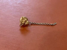 Vintage 10k Gold Tie Tac / Tack w/ Grapes & Leaves Decoration