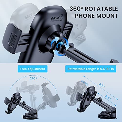 Qifutan Car Phone Holder Mount Phone Mount for Car Windshield Dashboard